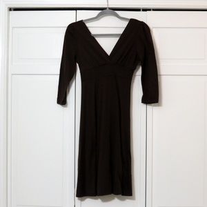 Forever brown V neck/back dress